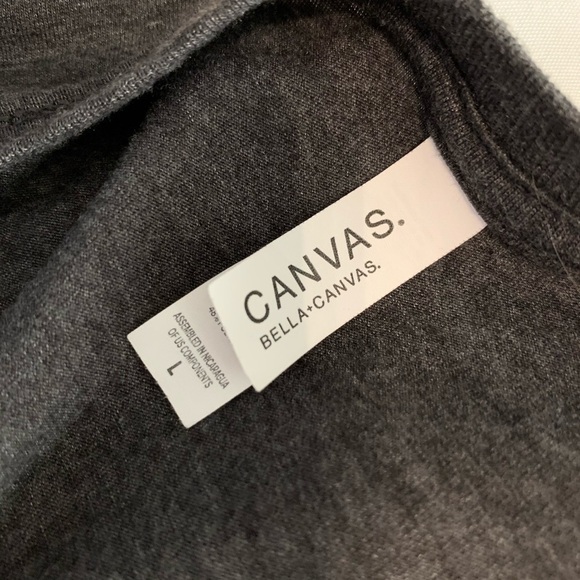 Bella Canvas Charcoal Grey Pink Metallic Tee - Picture 3 of 4